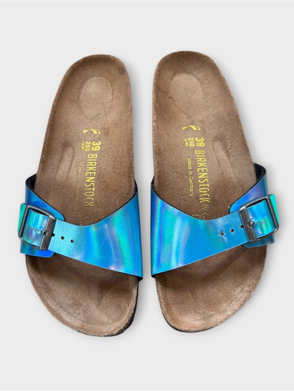 Birkenstock Sandals ''Madrid'' from Birko-Flor in Mirror Blue EU 39